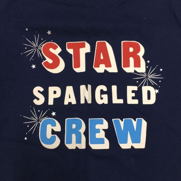 Carter's Kid Star Spangled Crew Blue Short Sleeve Tee 4th of July size 7 - Picture 2 of 6